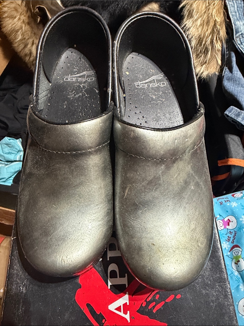 Dansko Kids Metallic Silver Slip-On Clogs
